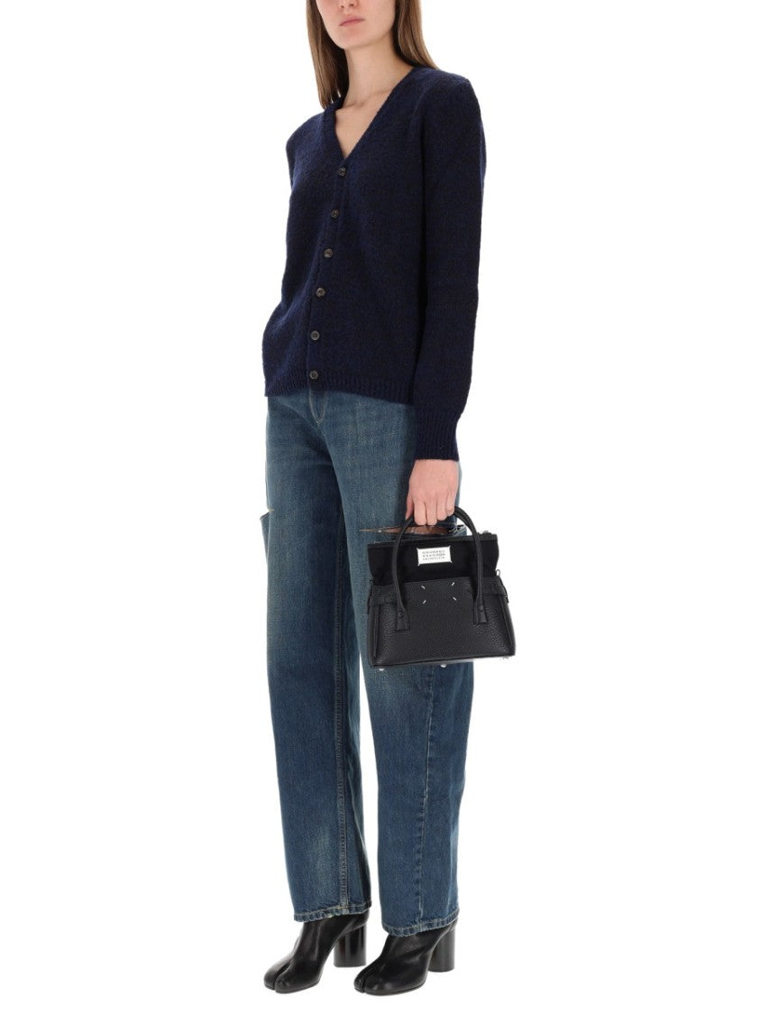 Maison Margiela Textured Knit V-Neck Cardigan