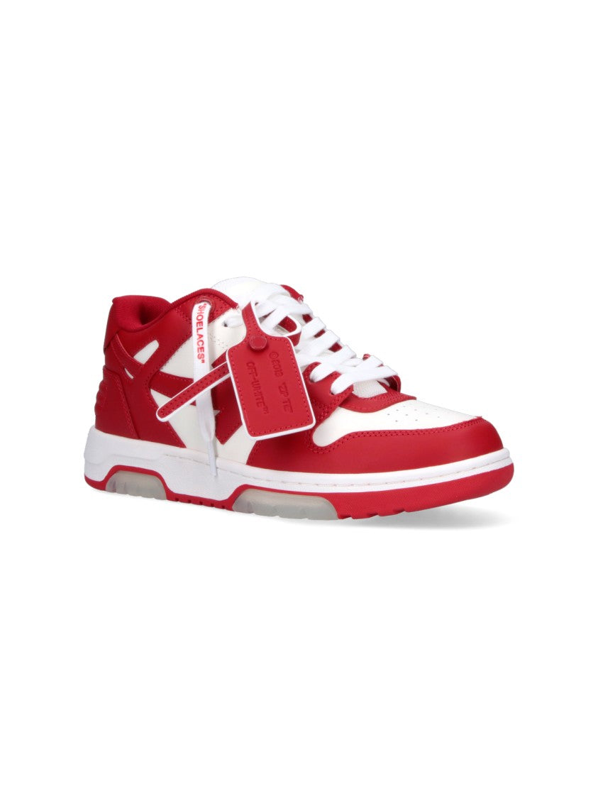 Off-White Low-Top White Leather Sneakers With Iconic Branding