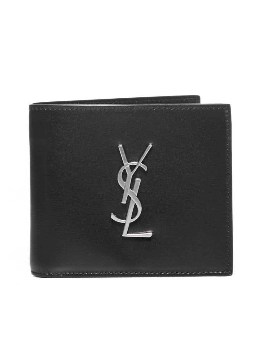 Saint Laurent Minimalist Black Calfskin Wallet With Clean Lines