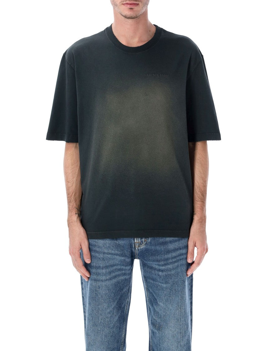 Golden Goose Black Bleached Wash Cotton T-Shirt