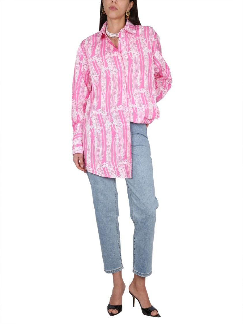 Patou Floral Patterned Shirt Dress With Classic Collar