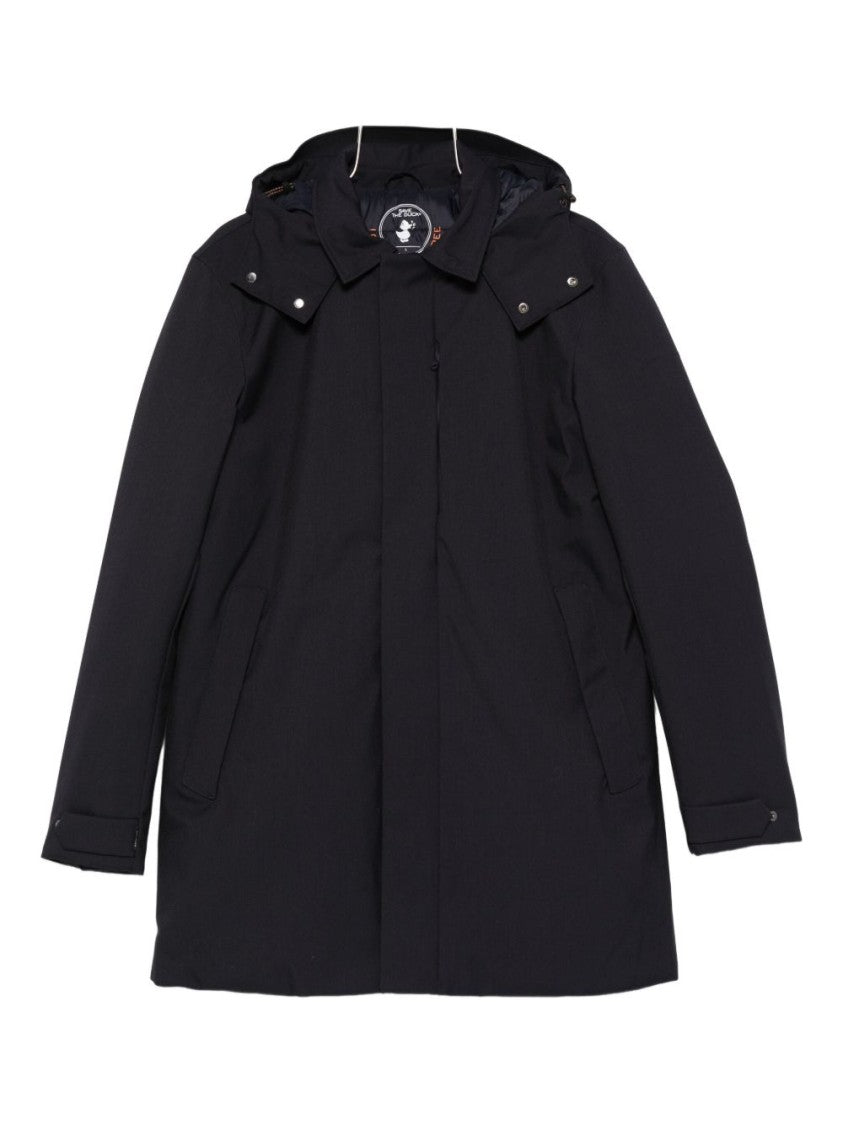 Save The Duck Black Coat With Concealed Closure