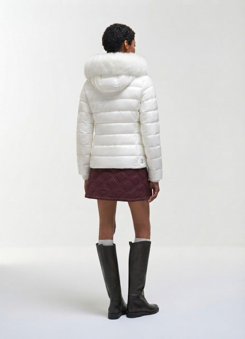 Colmar Tofu Plush Hooded Quilted Down Jacket