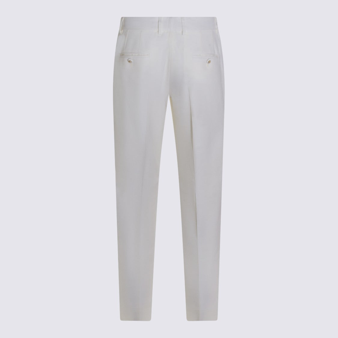 Dolce & Gabbana White Wool Straight-Leg Pants