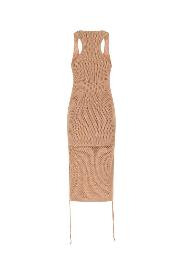 Andreâdamo Biscuit In Stretch Mesh Dress