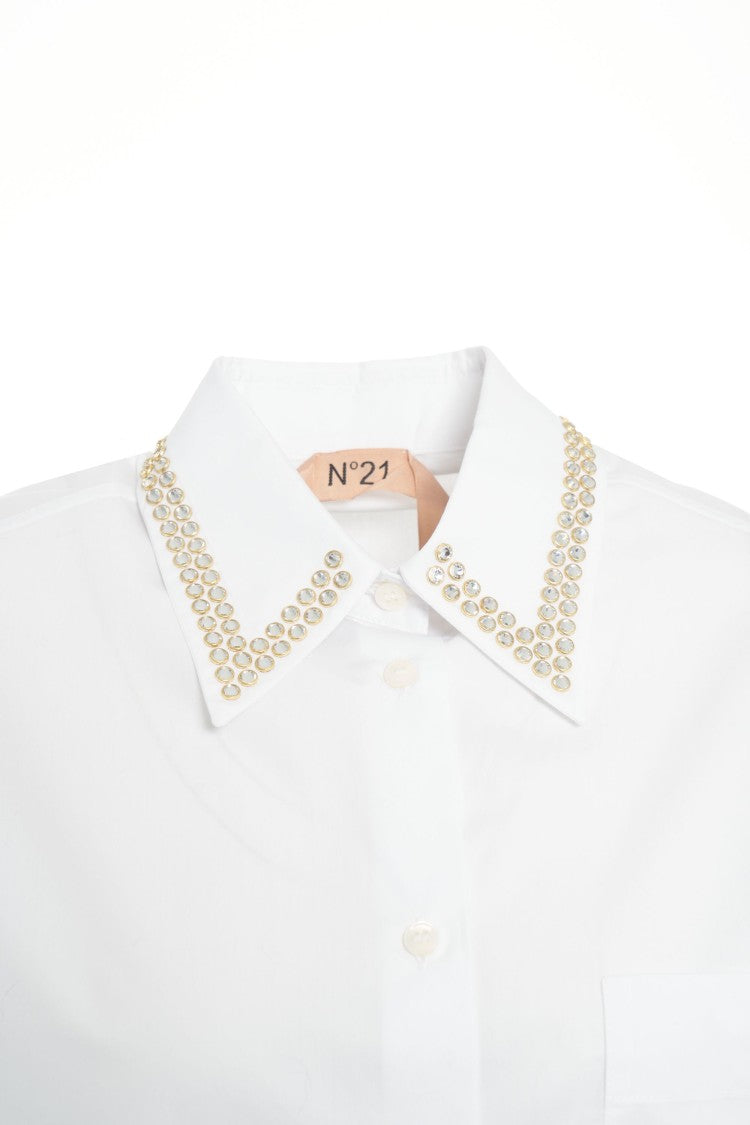 N°21 Embroidered Collar Blouse With Chest Pocket
