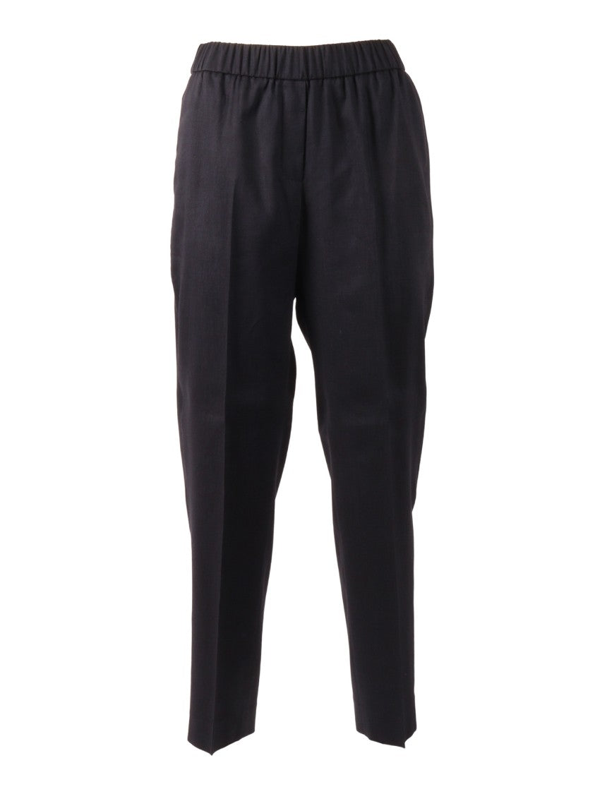 Peserico Blue Elastic Straight-Leg Pants