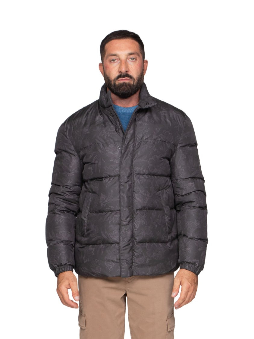 Etro Padded Jacket With Subtle Tonal Pattern And High Collar