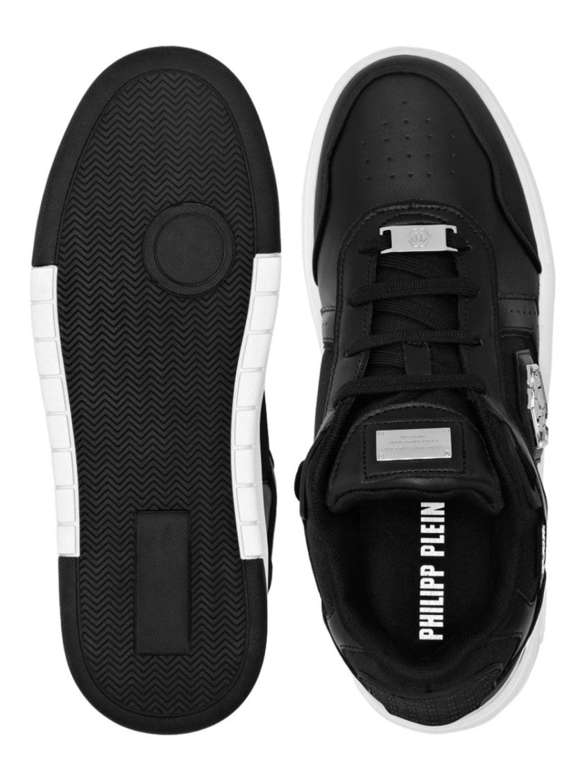 Philipp Plein Sporty Black Sneakers With Hexagonal Logo