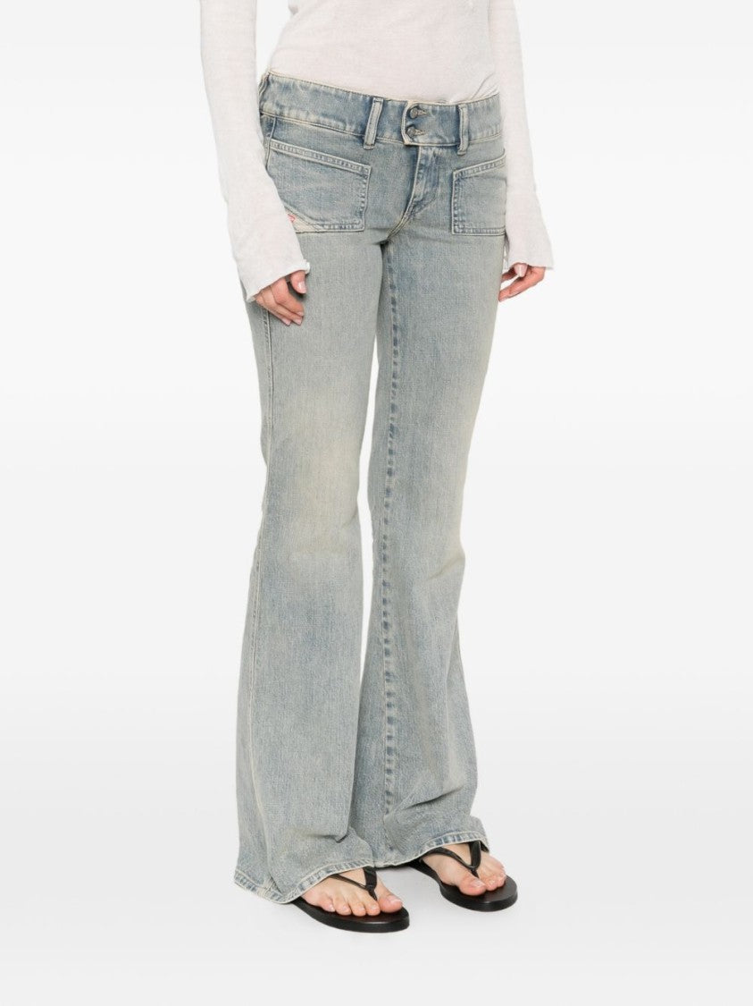 Diesel Light Washed Denim Jeans With Faded Effect