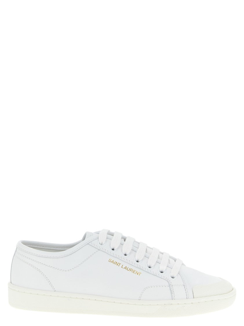 Saint Laurent Calf Leather Low-Top Sneakers With Embossed Logo