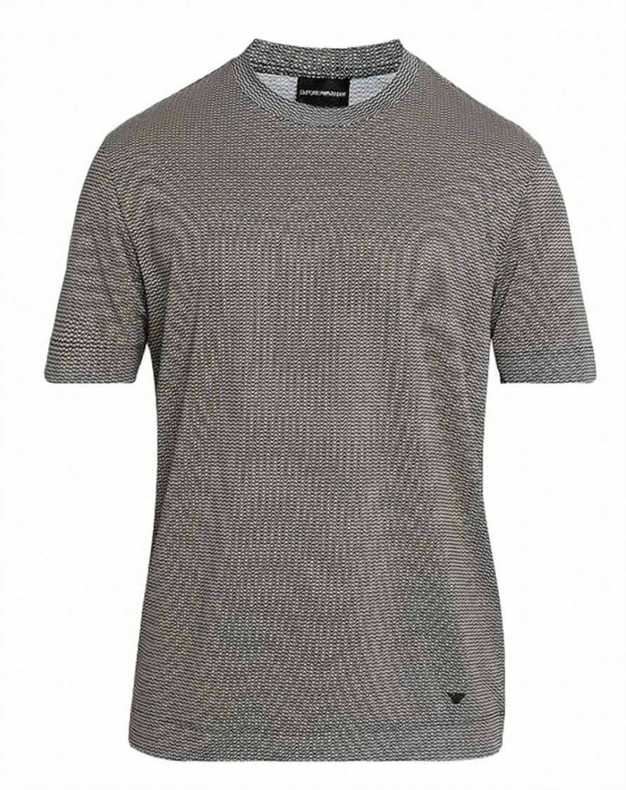 Emporio Armani All-Over Jacquard Round Neck T-Shirt