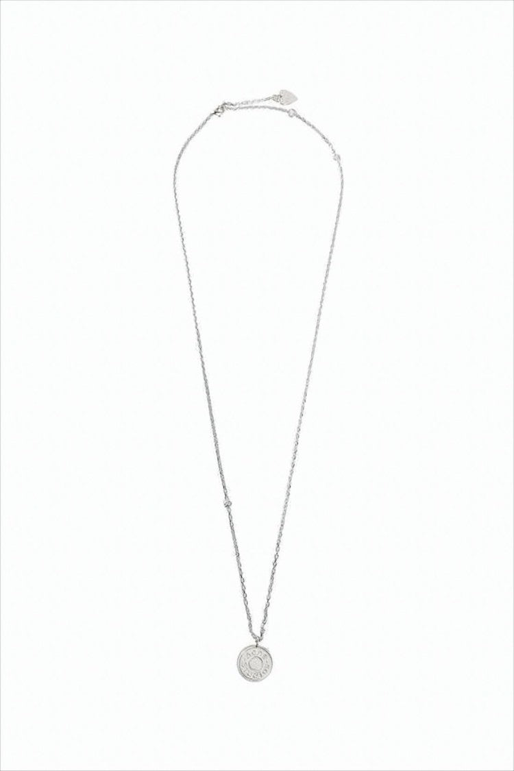 Acne Studios Engraved Round Pendant Necklace With Adjustable Chain