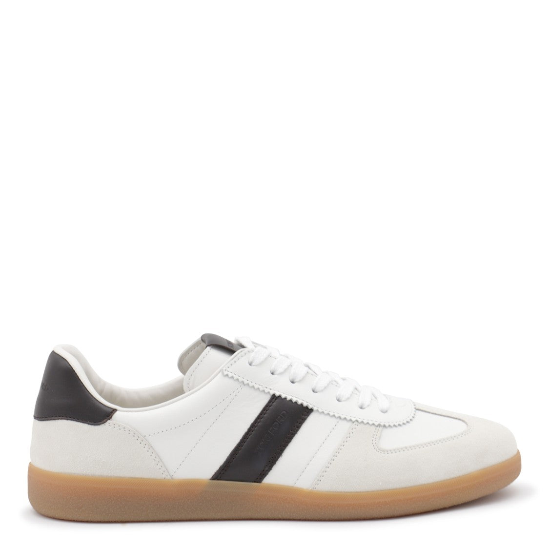 Tom Ford White And Black Leather Sneakers