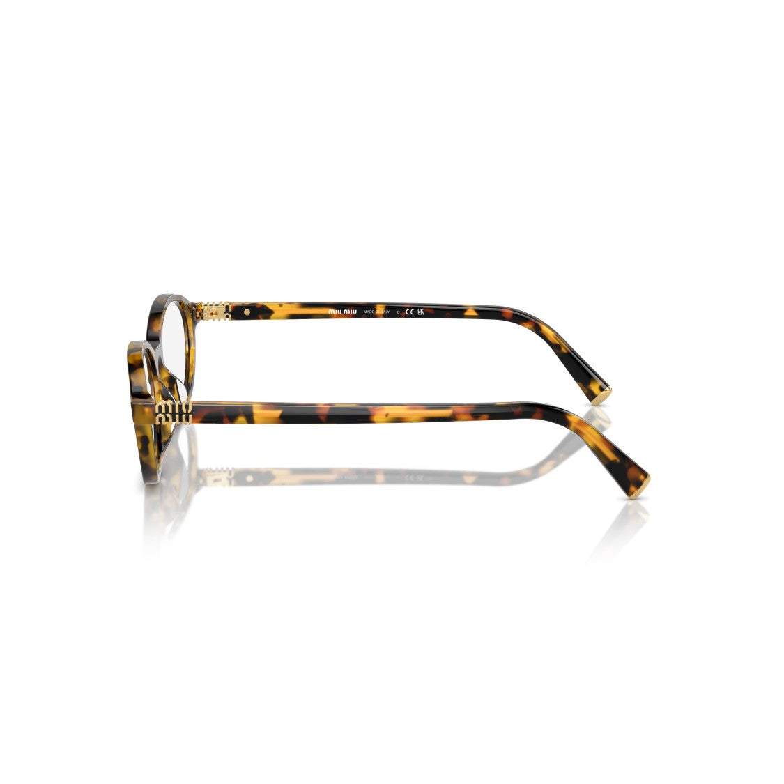 Miu Miu 0Mu 09Xv Tortoiseshell Oval Frame Eyeglasses