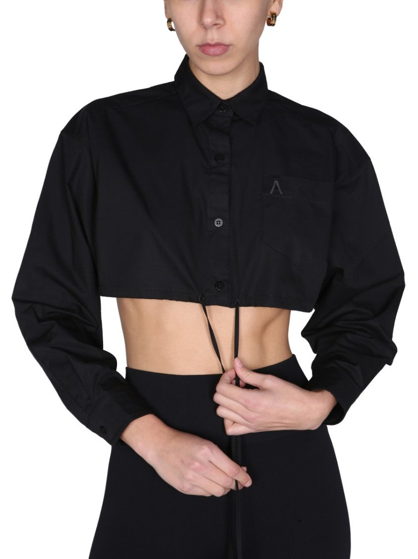Andreâdamo Pointed Collar Cropped Shirt