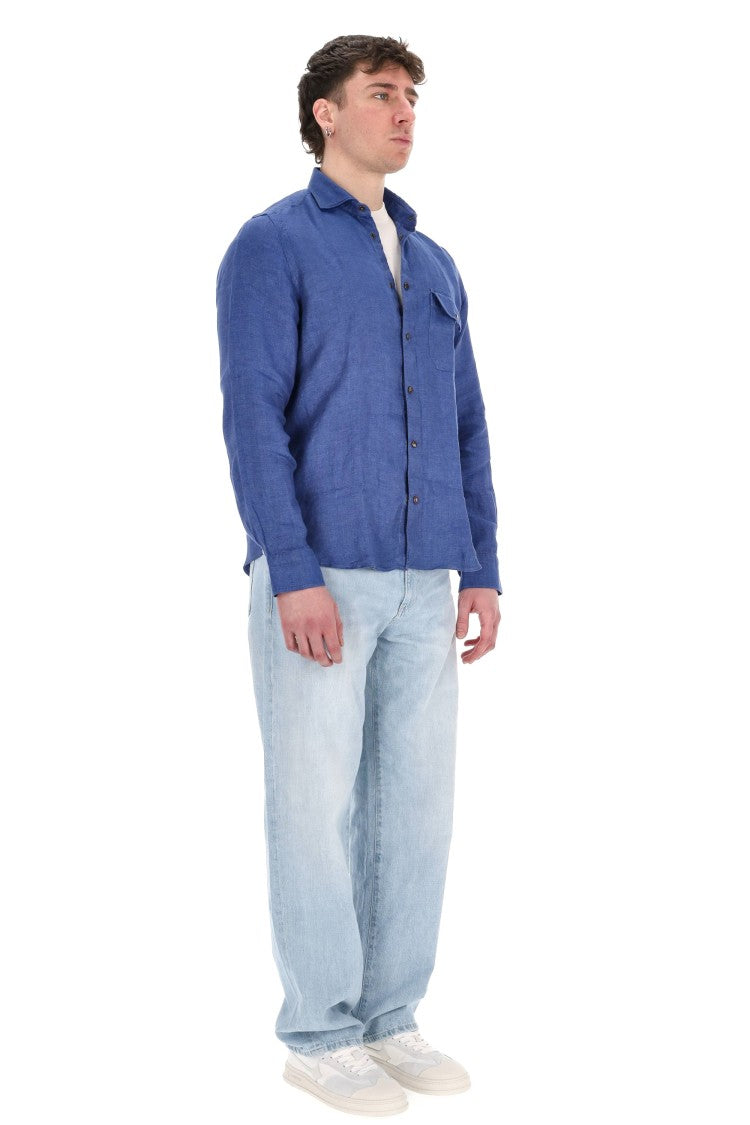 Finamore Maratea Model Tailored Pure Linen Shirt