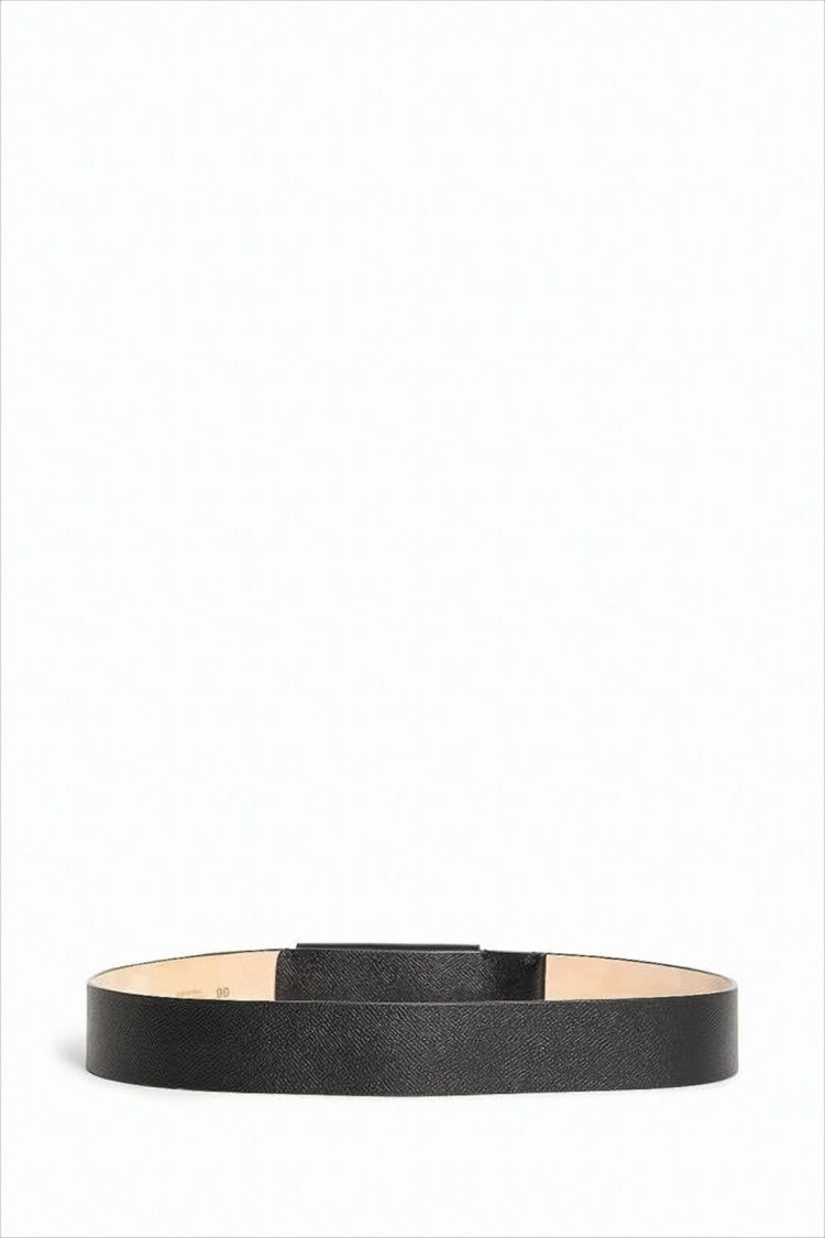 Maison Margiela Rectangular Buckle Leather Belt With Textured Finish