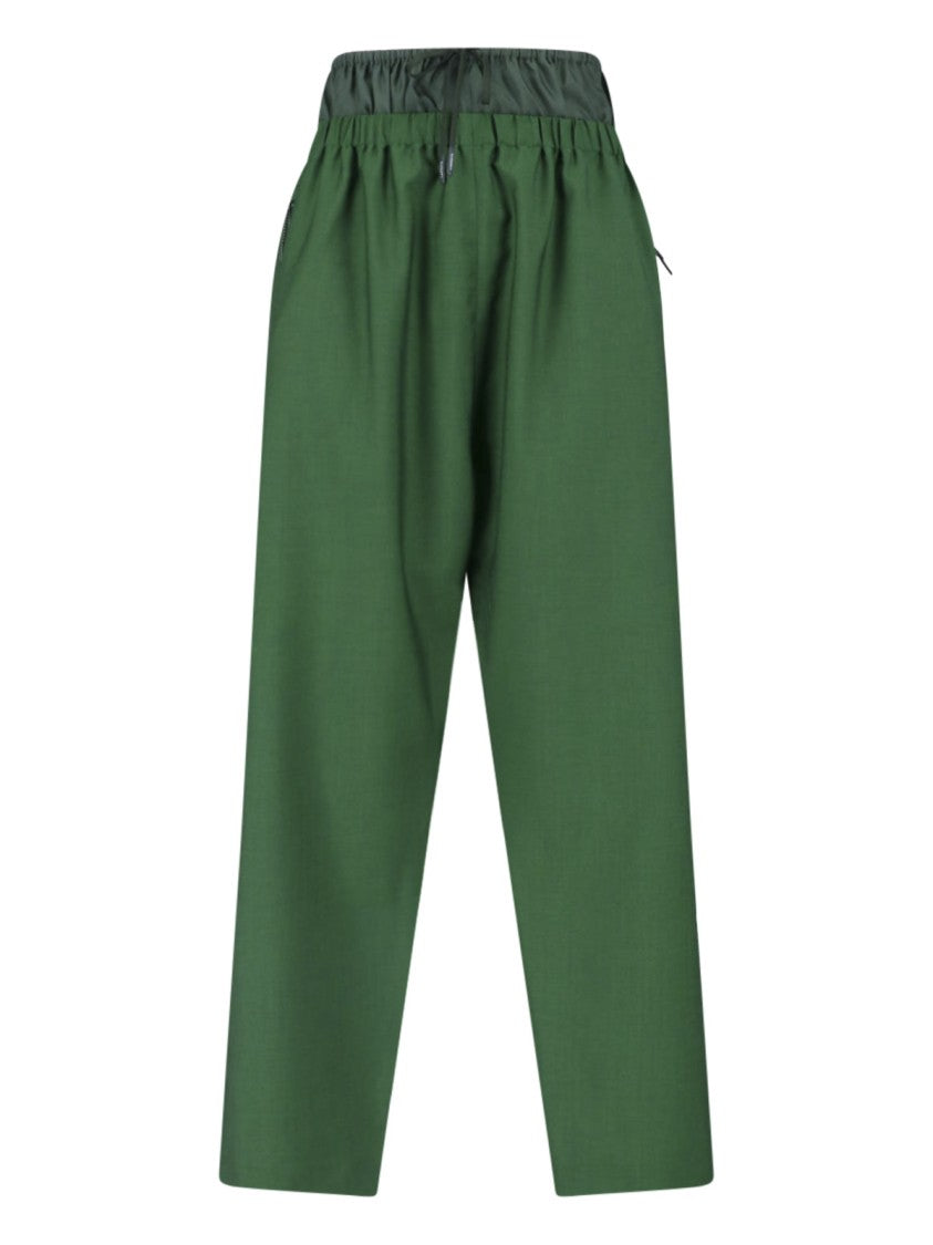 Lacoste Green Straight-Leg Layered Sport Logo Trousers