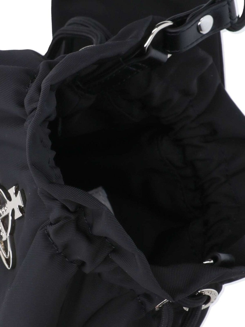Vivienne Westwood Drawstring Bucket Bag With Silver-Tone Logo And Adjustable Strap