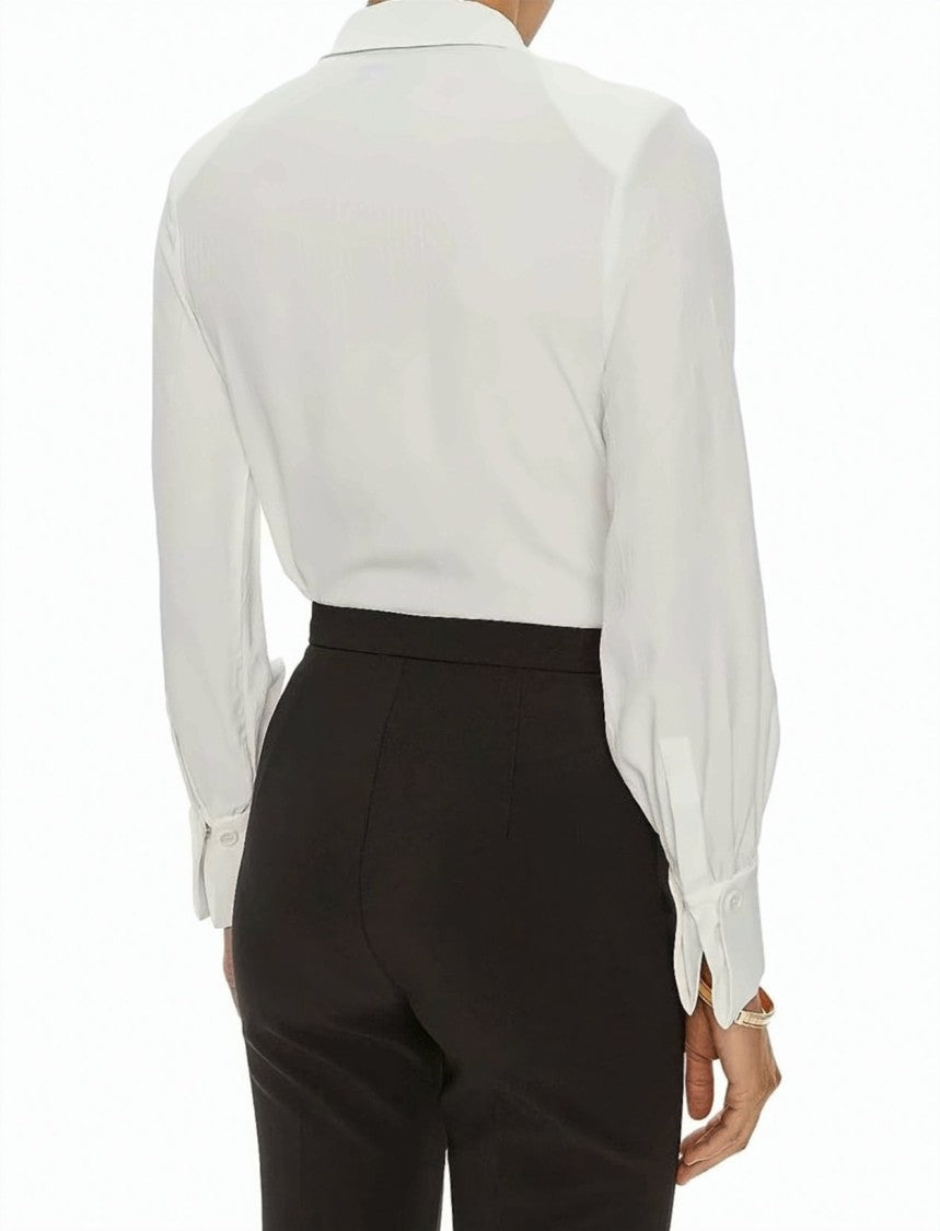 Elisabetta Franchi Viscose Georgette V Neck Bodysuit Shirt