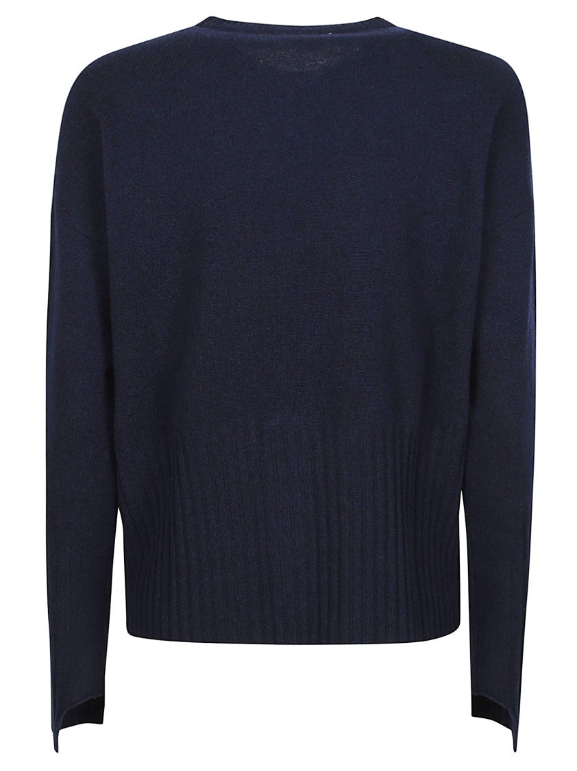 Drumohr Over Round Neck Merino Wool-Cashmere Cropped Sweater