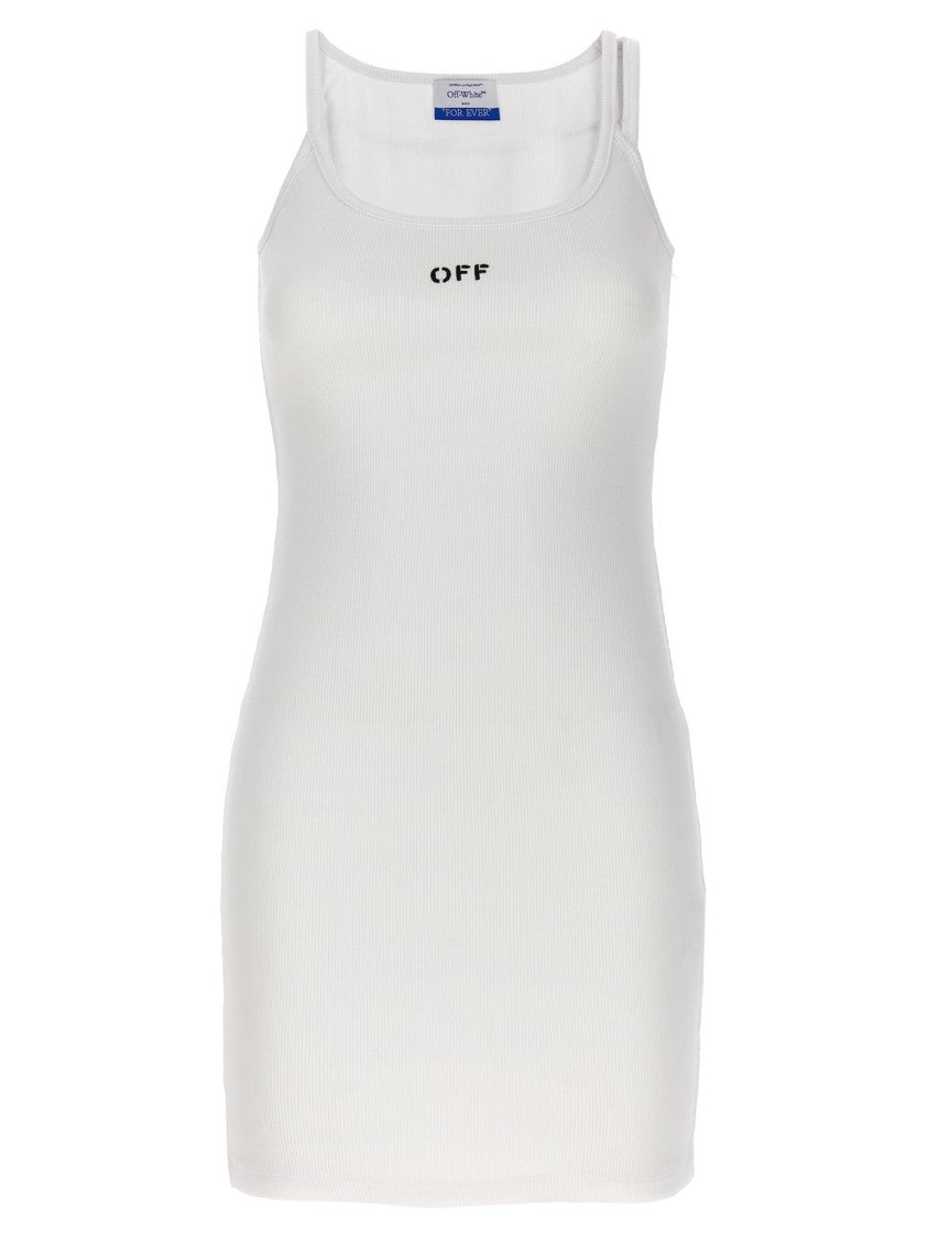 Off-White Logo Midi Dress – White
