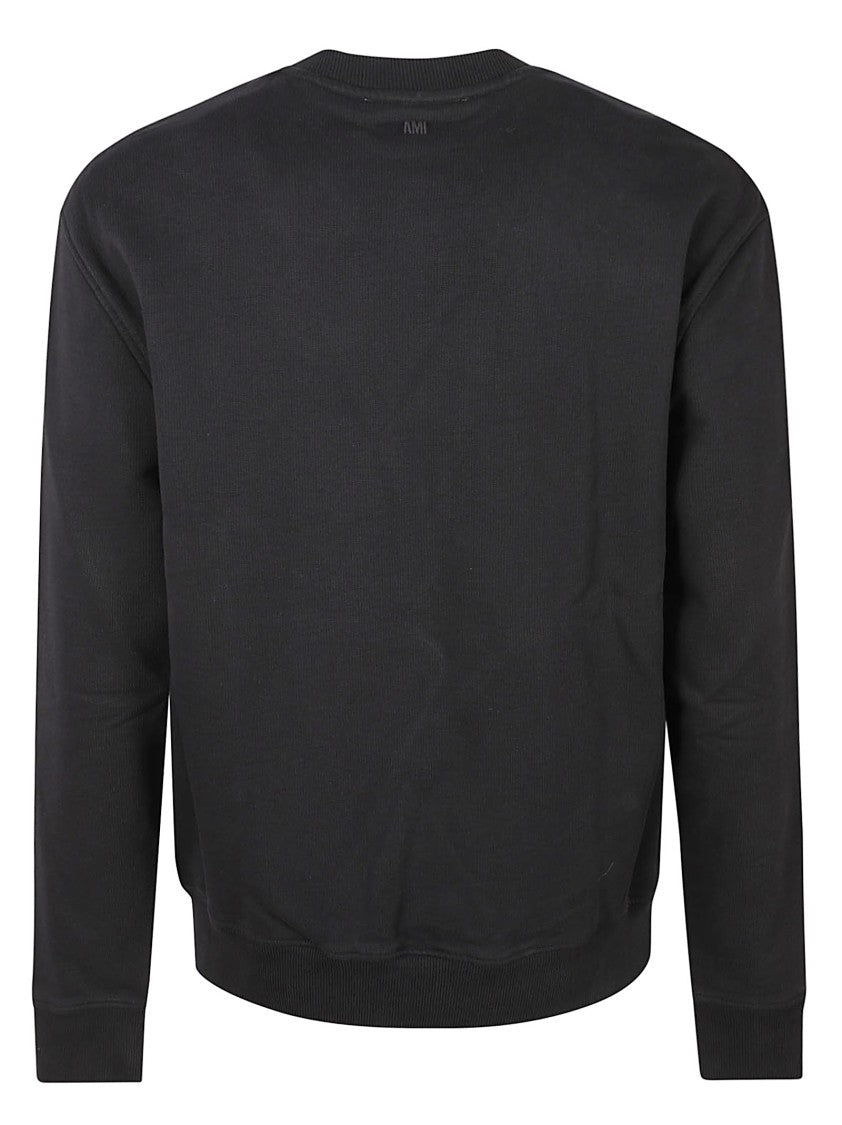 Ami Paris Crewneck Sweater With Embroidered Heart Emblem