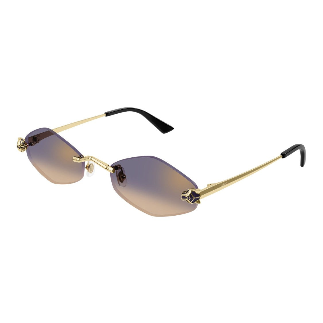 Cartier Geometric Rimless Sunglasses With Gradient Lenses