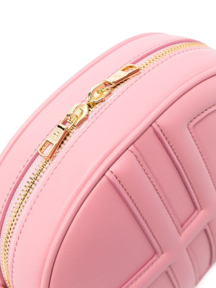 Patou Oval-Shaped Rose Pink Calf Leather Bag