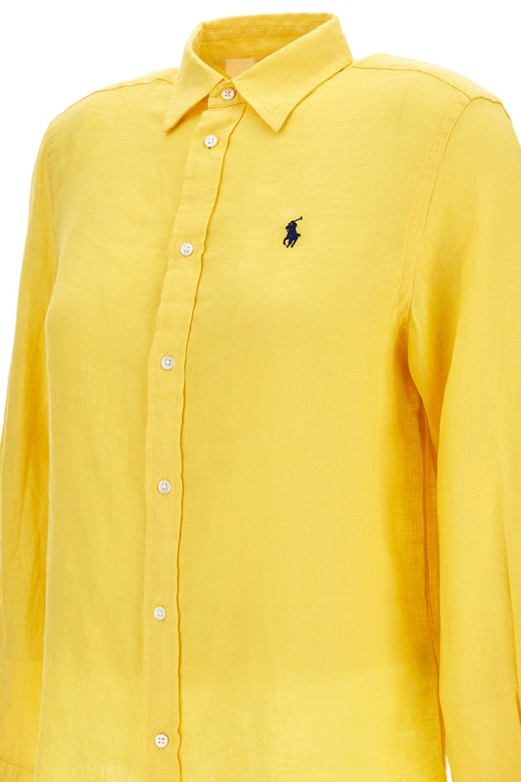 Polo Ralph Lauren Embroidered Linen Shirt With Oversized Fit