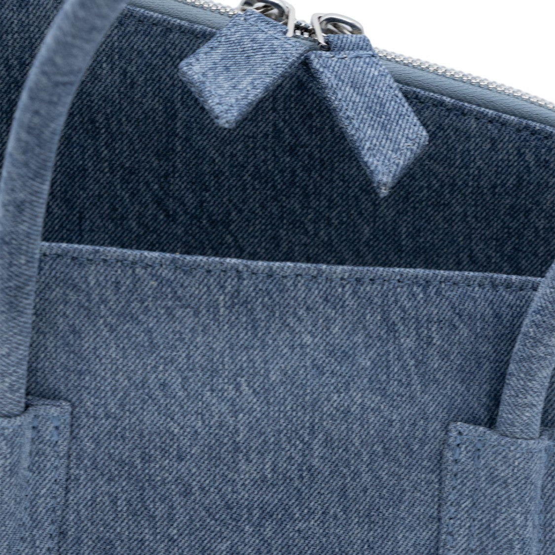 The Attico Structured Denim Zippered Shoulder Bag