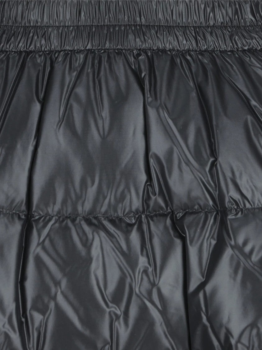 Moncler Flared Midi Skirt With Glossy Quilted Finish