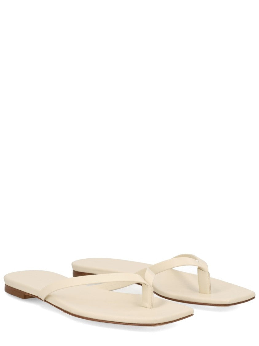 Aeydē Neutral Renee Square Toe Nappa Sandals