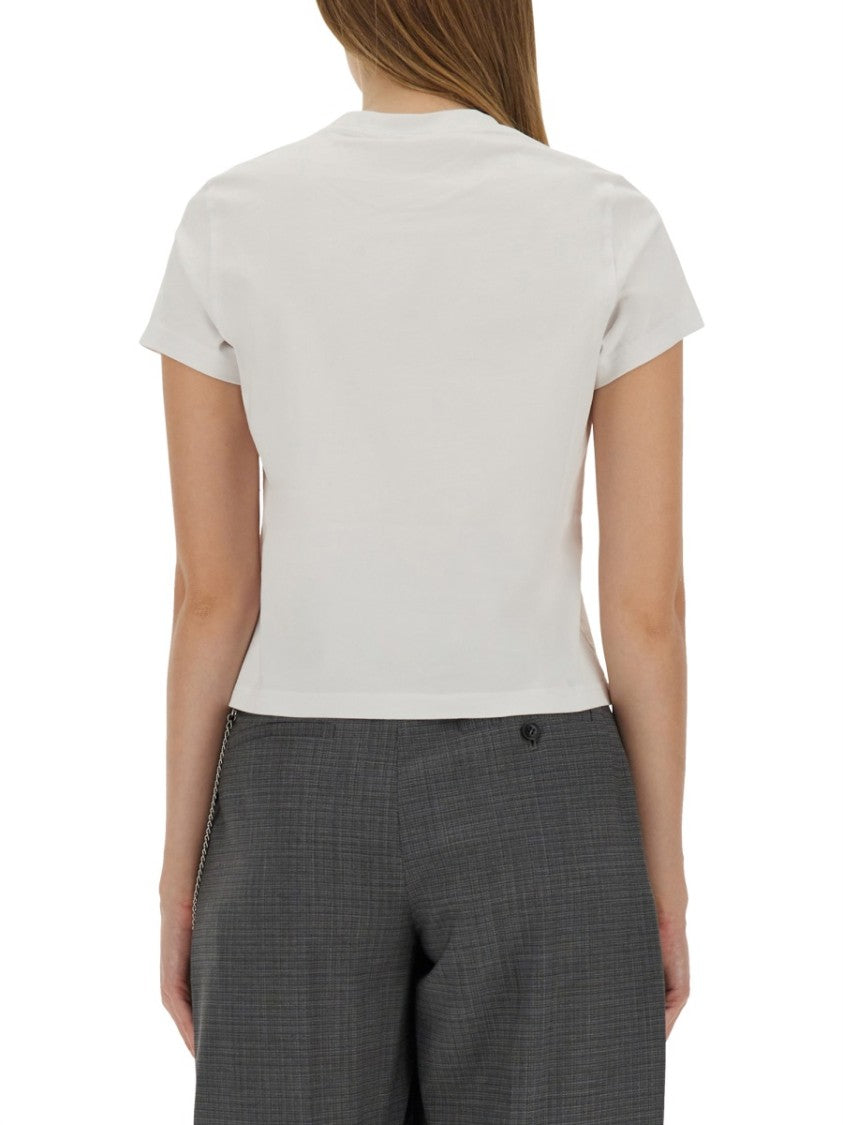 Alexander Wang Cropped Fitted T-Shirt With Minimalist Logo
