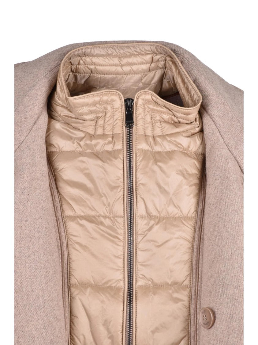 Yes Zee Grey Double-Breasted Removable Bib Peacoat