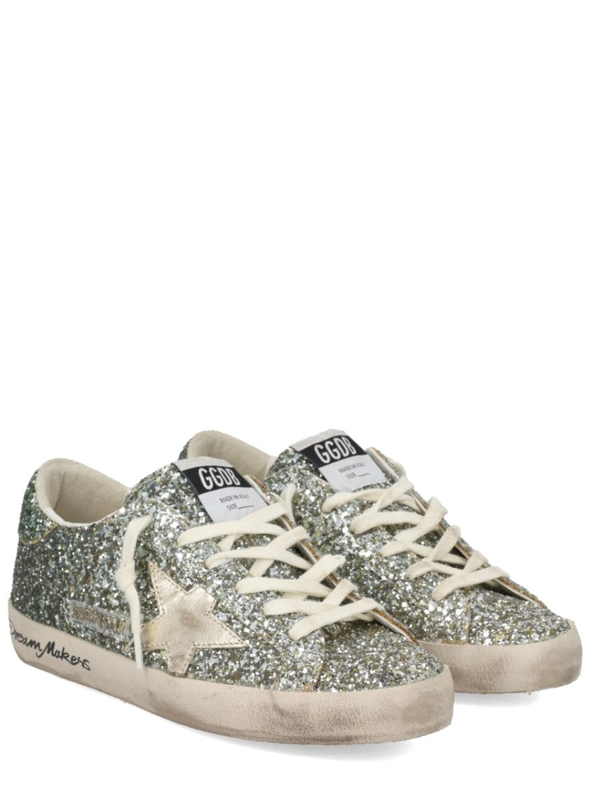 Golden Goose Glittery Textured Star Low Sneakers