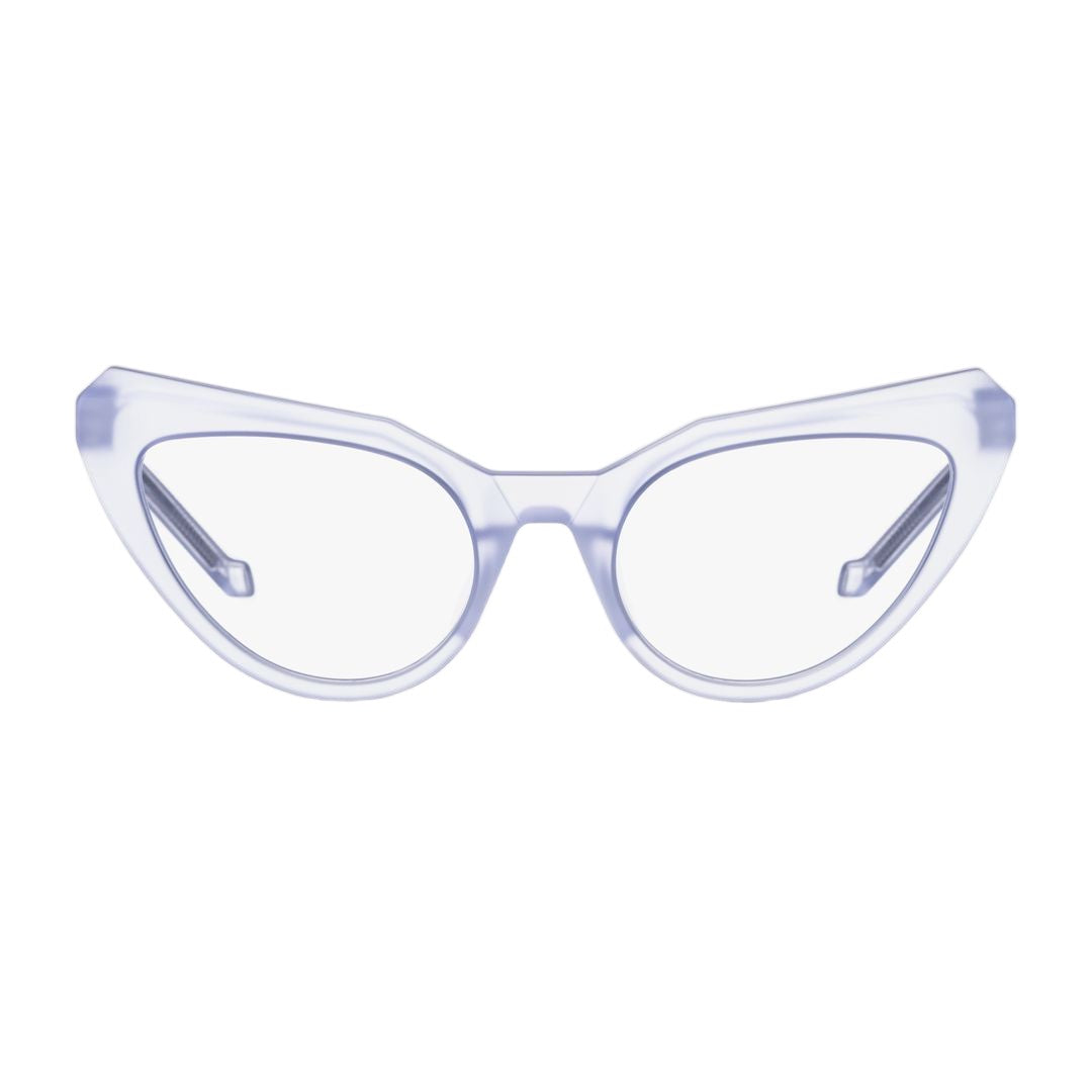 Vava Bl0029 Translucent Light Lavender Cat-Eye Eyeglasses With Metal Accents