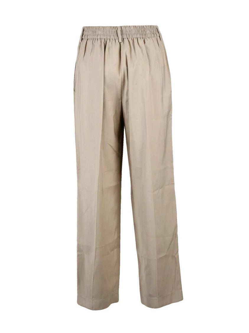 Kaos High-Waisted Wide Leg Trousers With Pleated Design