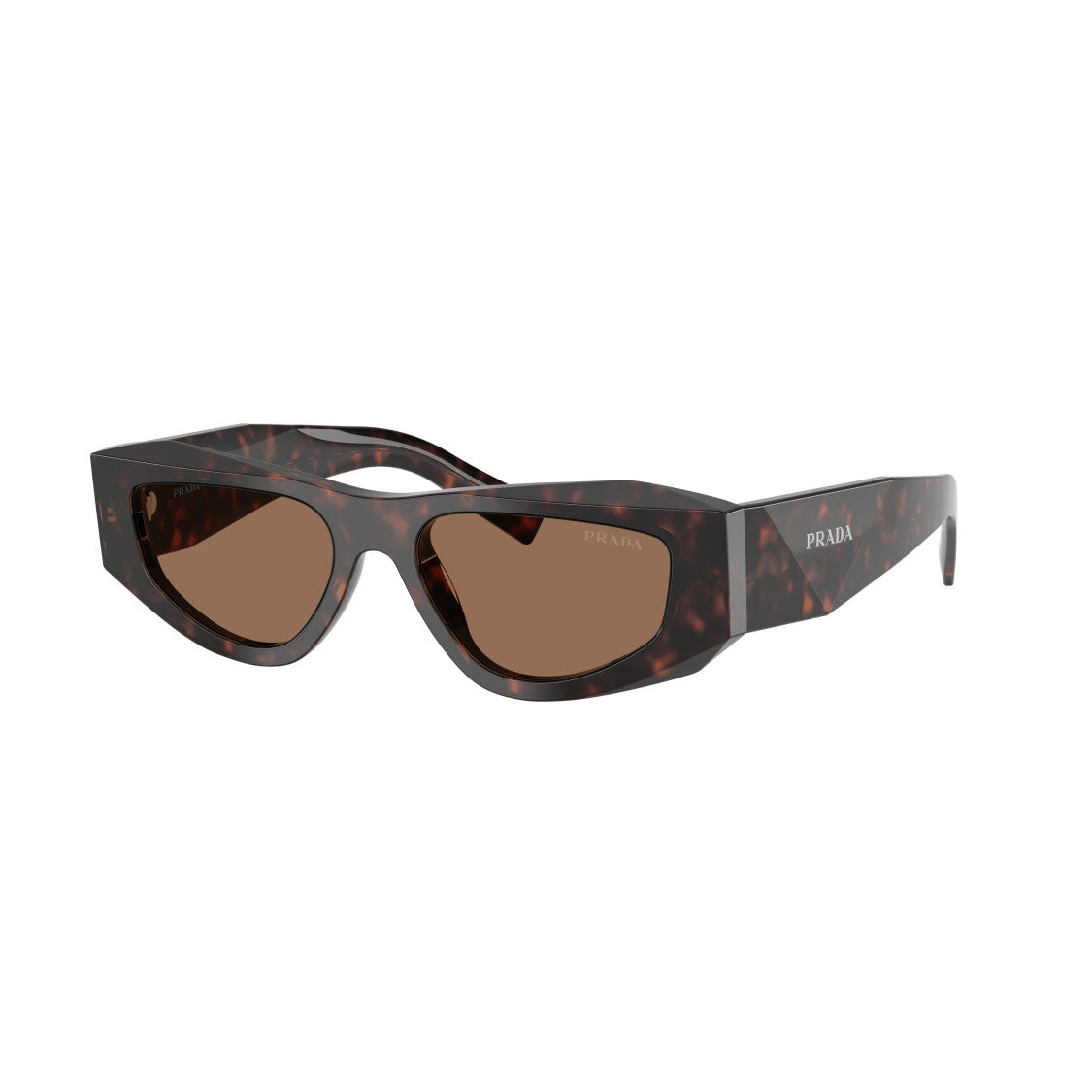 Prada 0Pr B19s Bold Angular Tortoiseshell Sunglasses