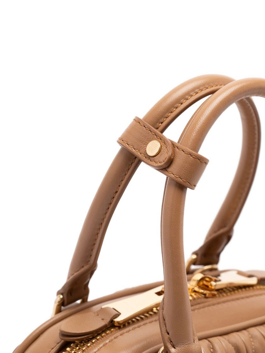 Miu Miu Brown Arcadie Matelassé Nappa Leather Bag