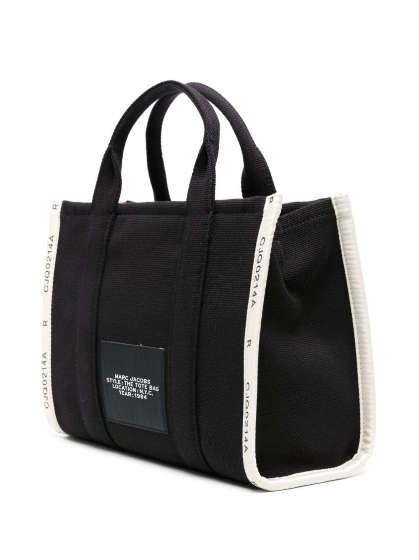 Marc Jacobs Black Logo Application Cotton Tote Bag