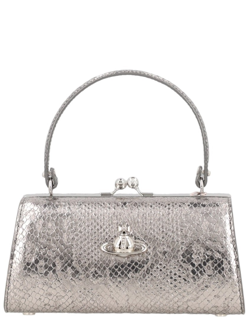 Vivienne Westwood Silver Doll Xl Snakeskin Pattern Handbag