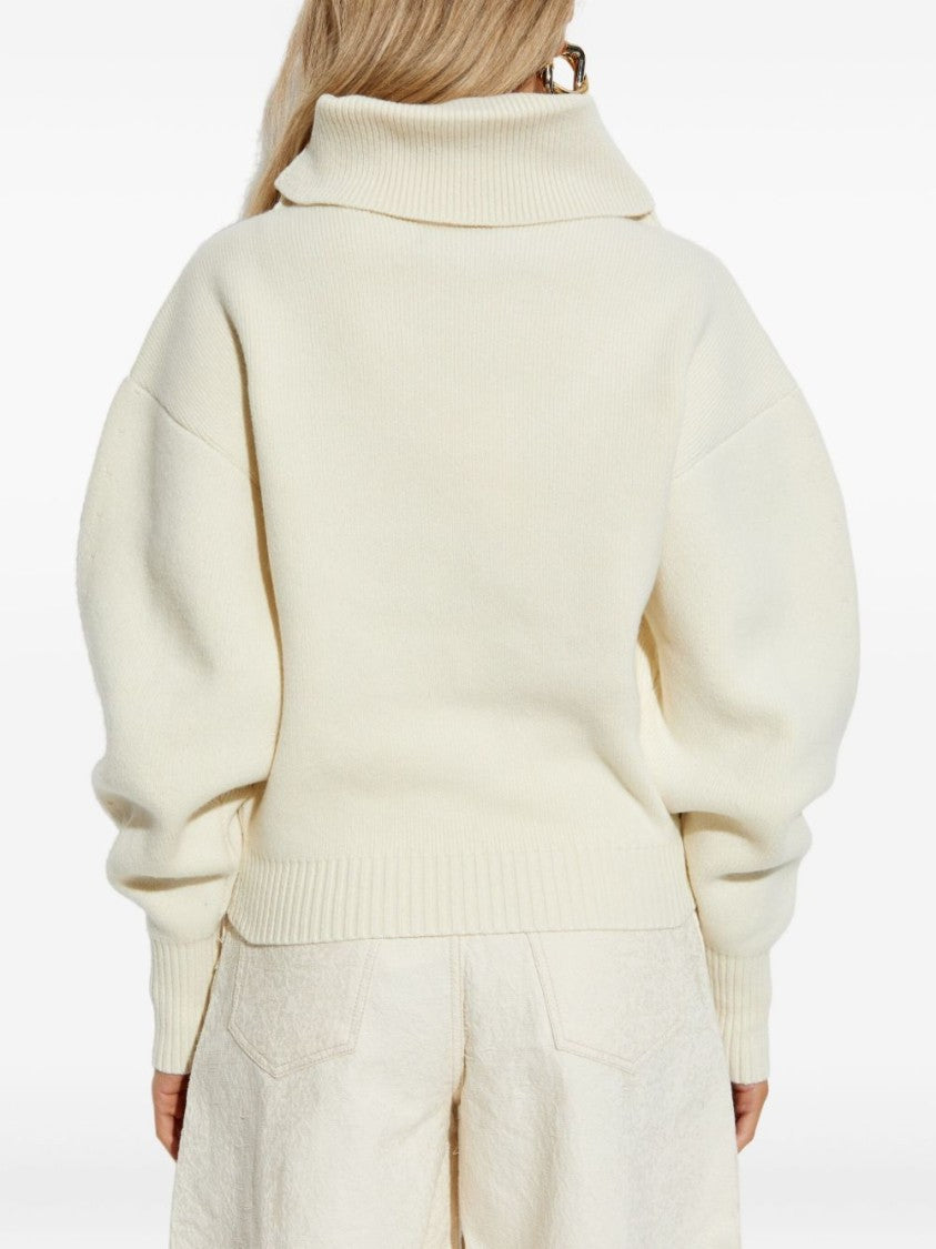Jacquemus Wool-Cashmere Blend Sweater With Voluminous Sleeves