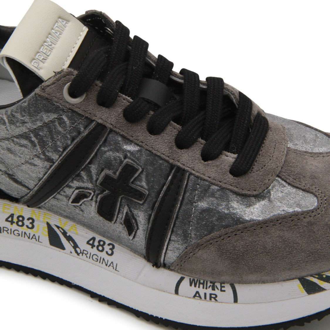 Premiata Grey Leather Conny Sneakers
