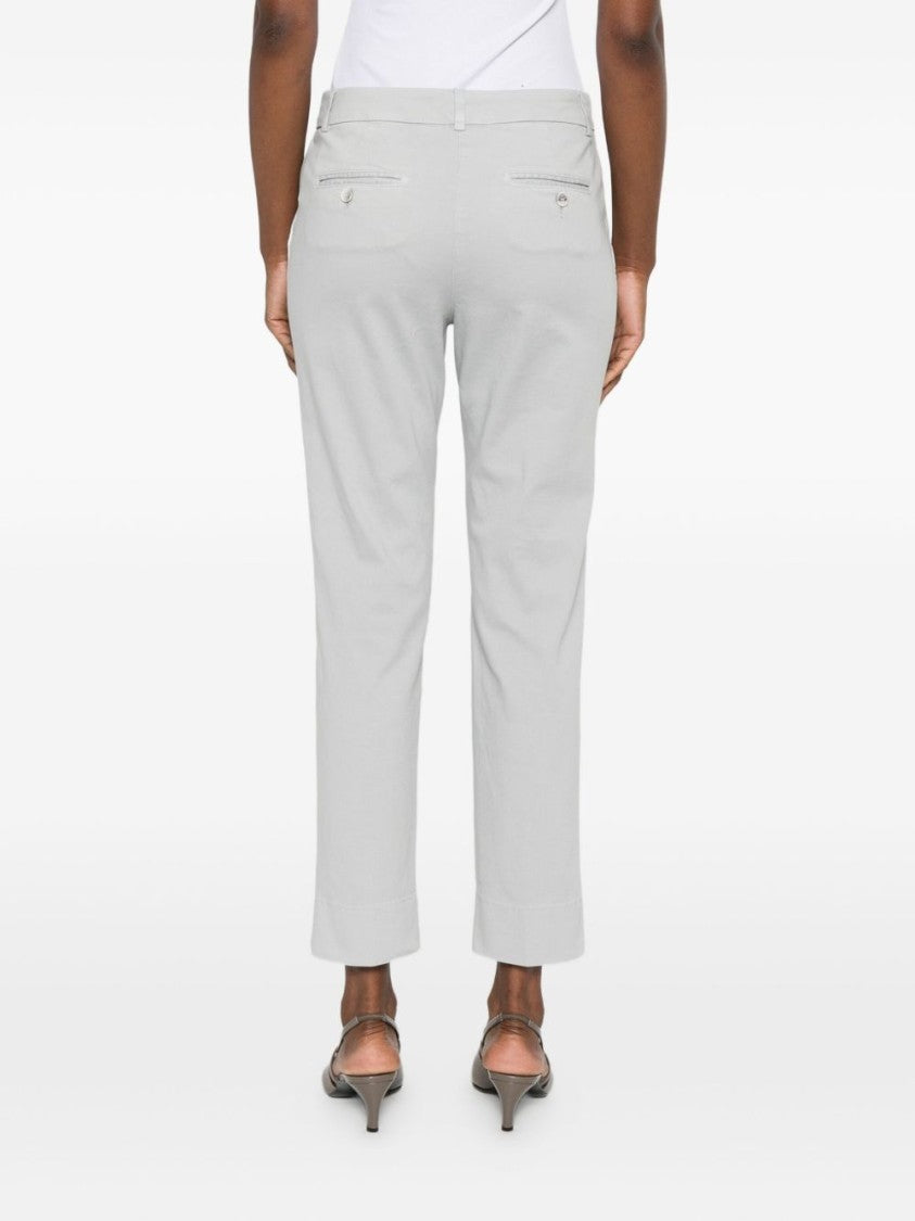 Peserico Straight-Leg Gray Trousers With Mid-Rise Waist