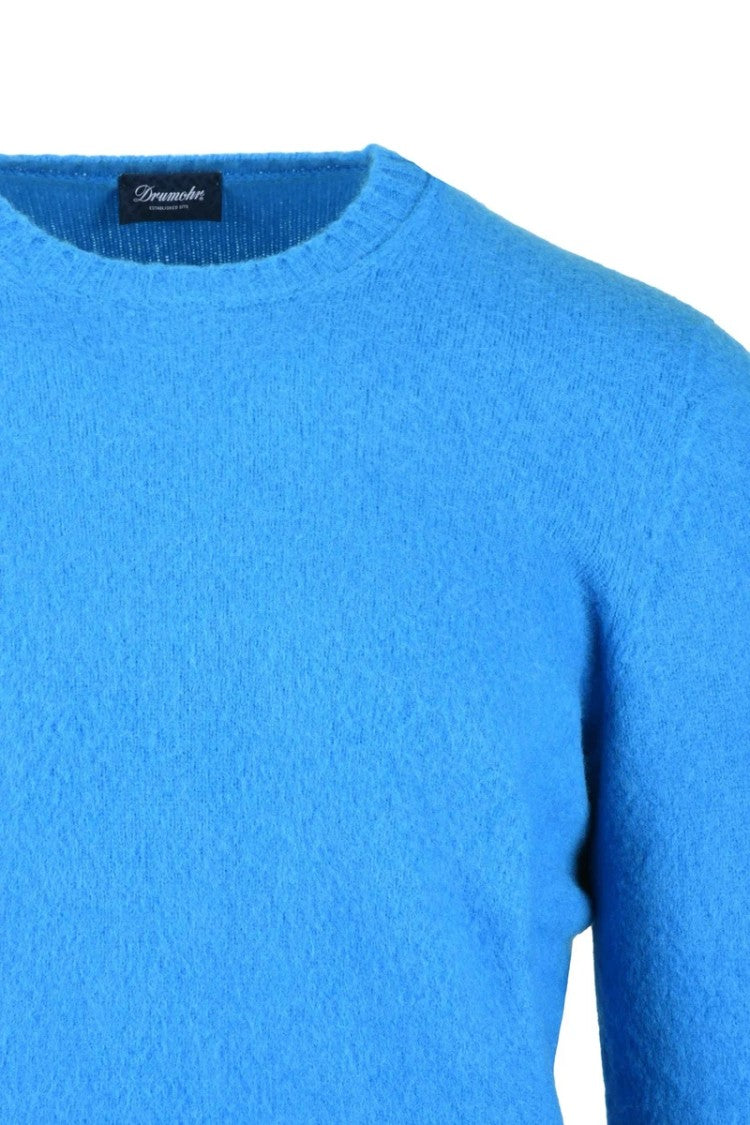 Drumohr Crew Neck Wool Sweater - Light Blue