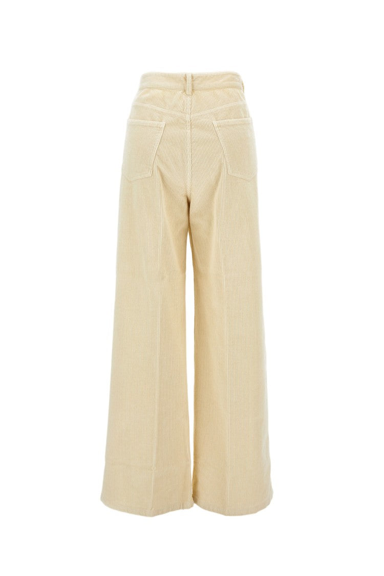 Cellar Door Ribbed Straight-Leg Trousers With Button Closure And Practical Pockets