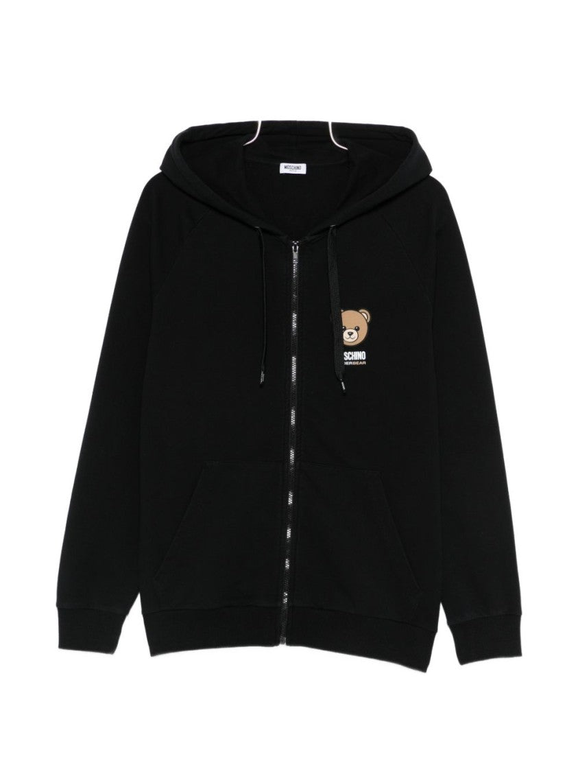 Moschino Black Silk And Nylon Knit Sweatshirt