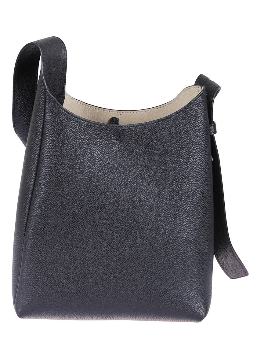 Tory Burch Hammered Leather Handbag With Clip Closure